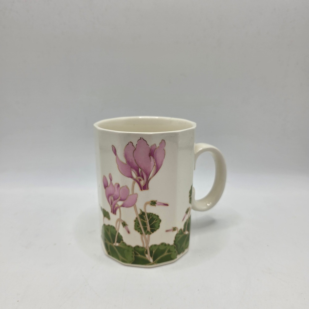 Otagiri Cyclamen‎ Mug Cream Pink Gold Trim Octagonal Vintage Japan Cup